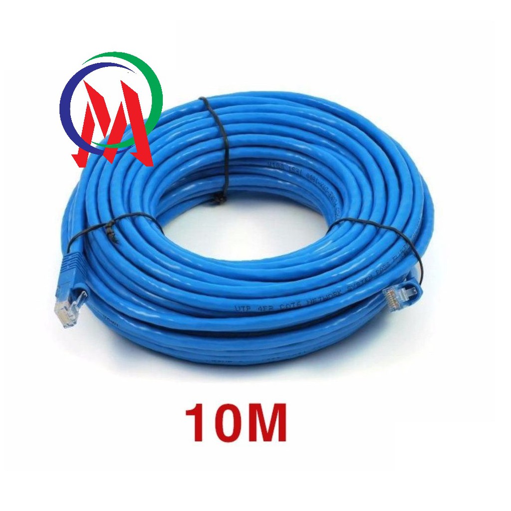 ( Bấm Sẵn 2 Đầu ) Cáp Mạng UTP Cat 5E Dây Xanh Cable Lan UTP Cat 5E - 10m