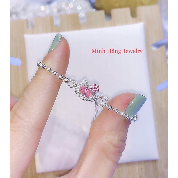 Lắc tay mặt đá kitty xinh xắn cho bé gái