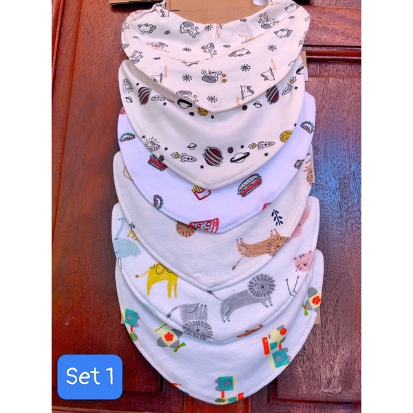 Set 6 yếm chất cotton xuất dư cho bé