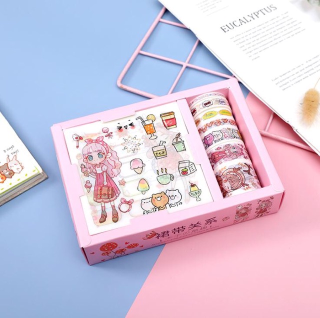 Băng dính họa tiết cute trang trí sổ, vở,... Combo Washi Tape xinh giá rẻ - Quà tặng dễ thương cho bạn bè, người thân