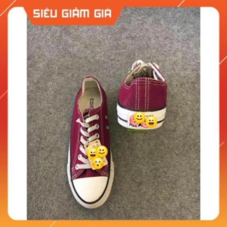 Giày thể thao Cv đỏ mận cổ thấp, tặng TẤT