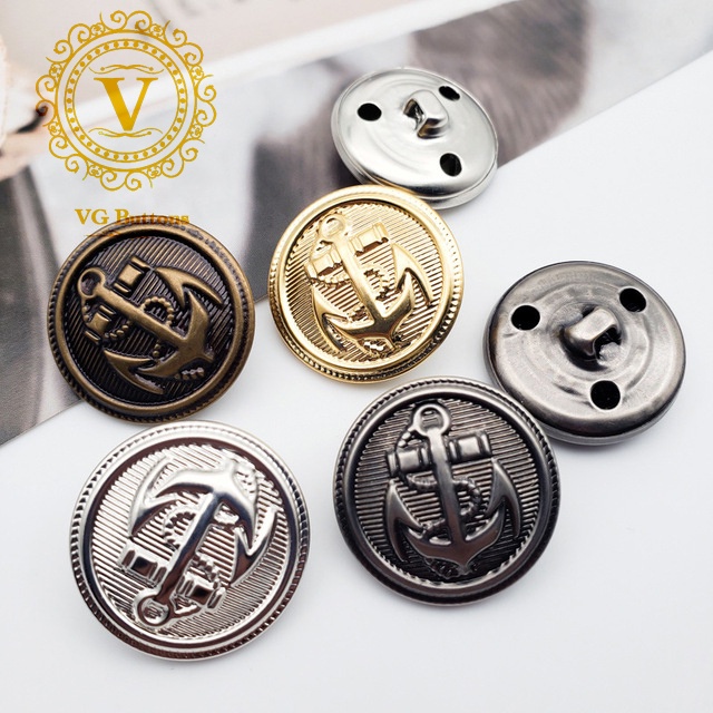 Cúc kim loại cao cấp, cúc mỏ neo phù hợp áo vest nam và nữ, áo khoác, áo măng tô, áo khoác dạ