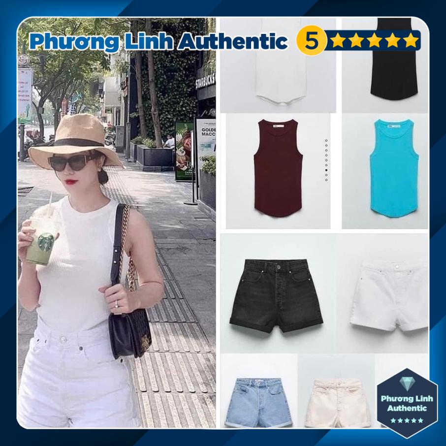 Áo ba lỗ dệt kim thun gân dáng dài  Zara Auth New Tag có sẵn 3471/013 3471013 3471/113 3471113