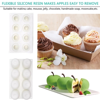 Apple Set 8 Khuôn Silicon Làm Bánh Tạo Hình Quả Táo Xinh Xắn