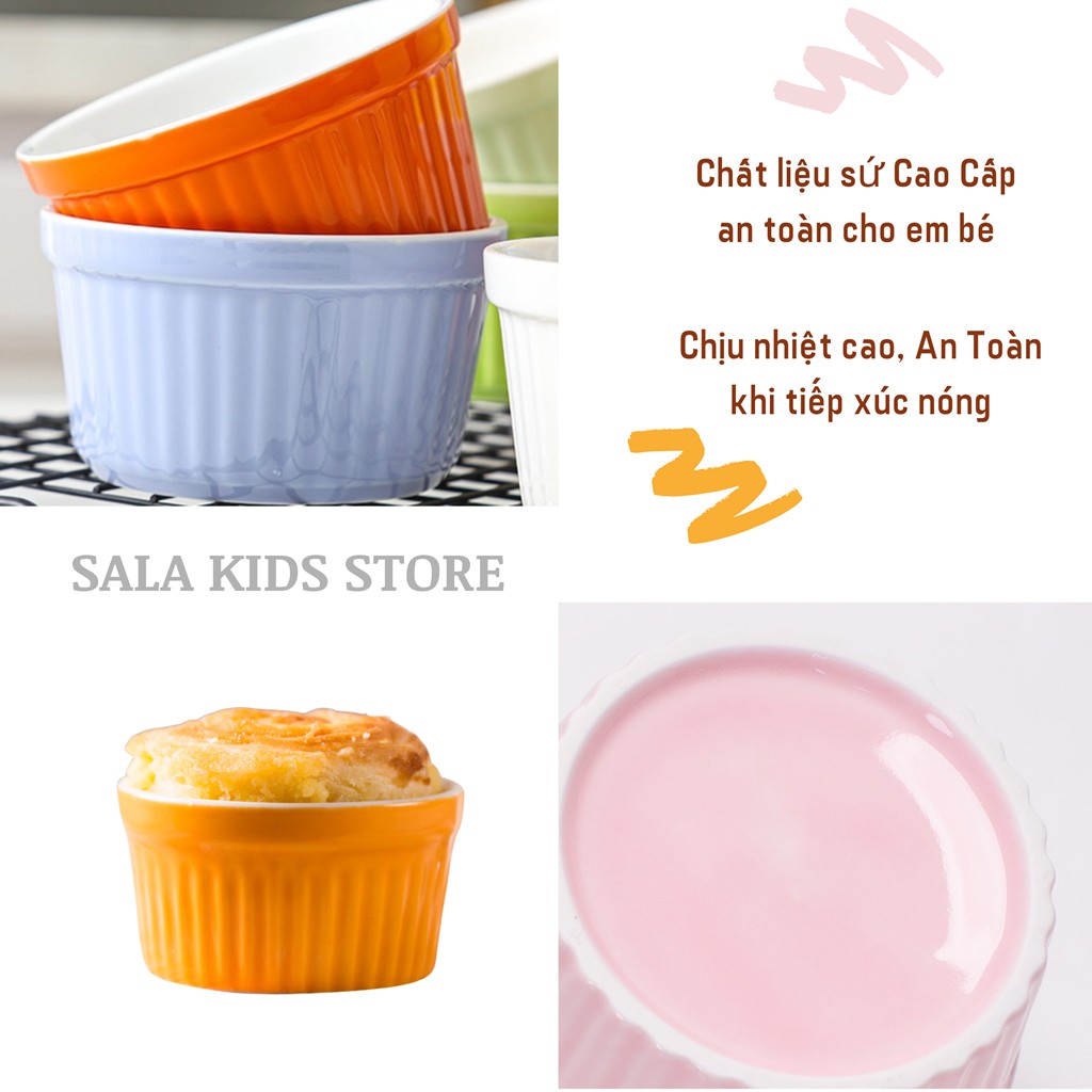 Bát Sứ Ăn Dặm Kiểu Nhật Cho Bé Bộ Chén Ăn Dặm Gốm Sứ Ramenkin SALA KIDS