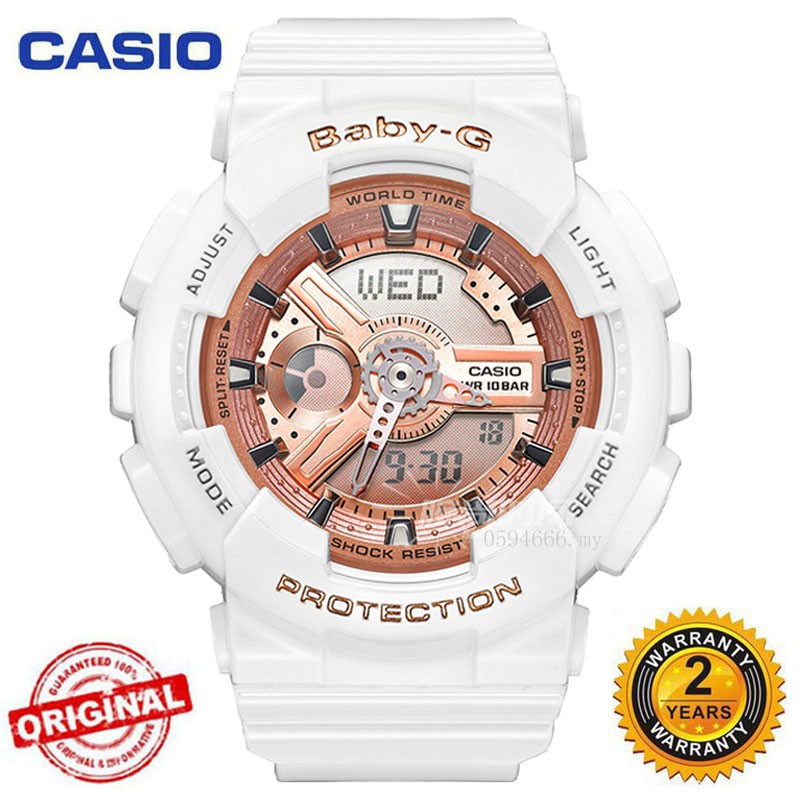 Đồng Hồ Điện Tử Thể Thao Casio G-Shock Gma-S110Mp Chống Thấm Nước Màu Hồng / Bạc Cổ Điển Cho Nữ Ba110