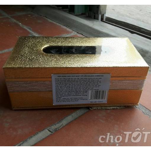 [Giá công phá] Hộp đựng giấy chữ nhật cỡ lớn golden Homestar (Nhập khẩu và phân phối bởi Hando)