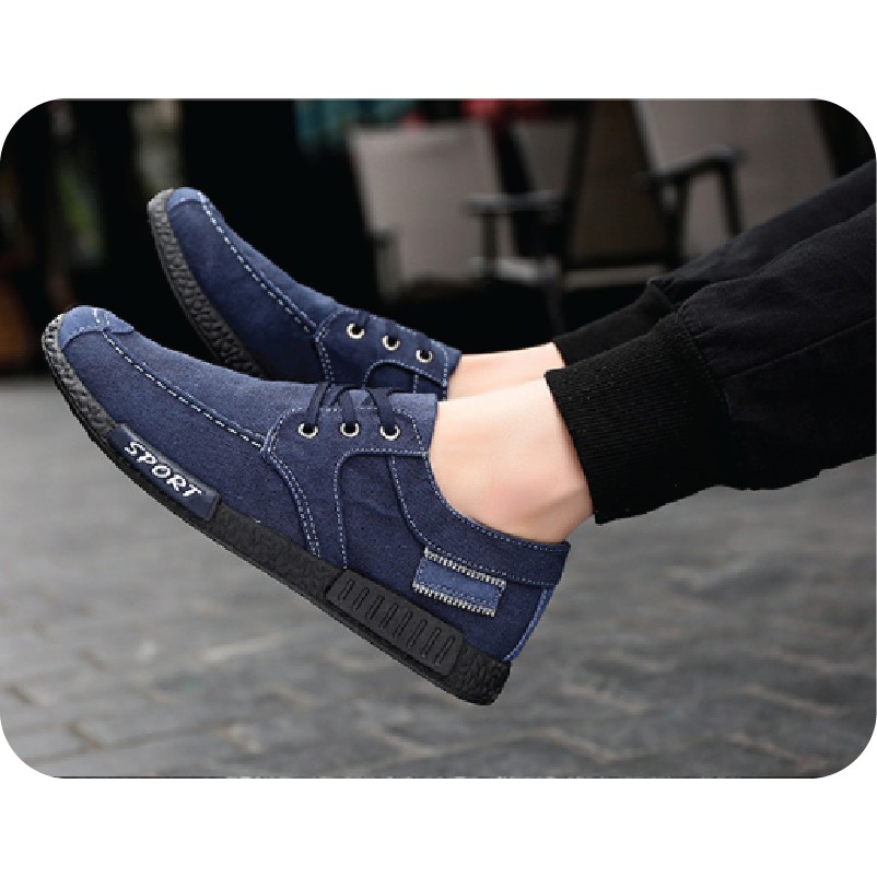 Giày Vải Màu Giả Bò Xanh Than [Folow Shop] | BigBuy360 - bigbuy360.vn