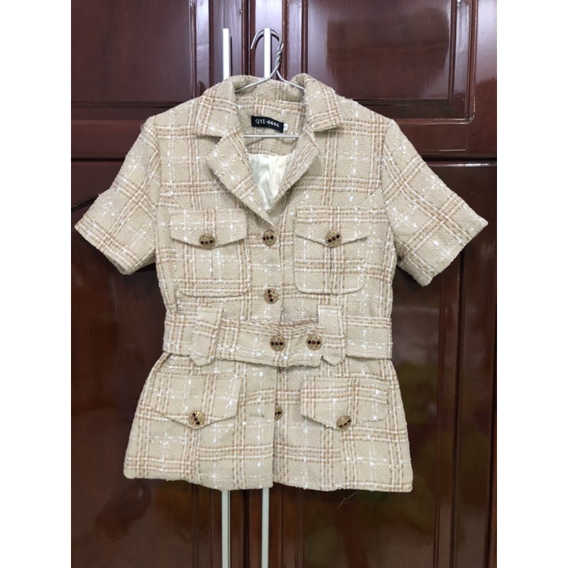 Set dạ kẻ sọc