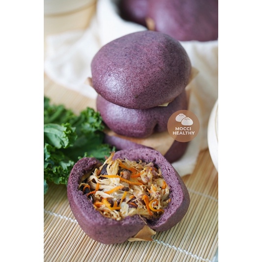 Bánh Bao Gạo Lứt Nhân Gà Nấm - For eatclean, DAS, Lowcarb &amp; Tiểu đường