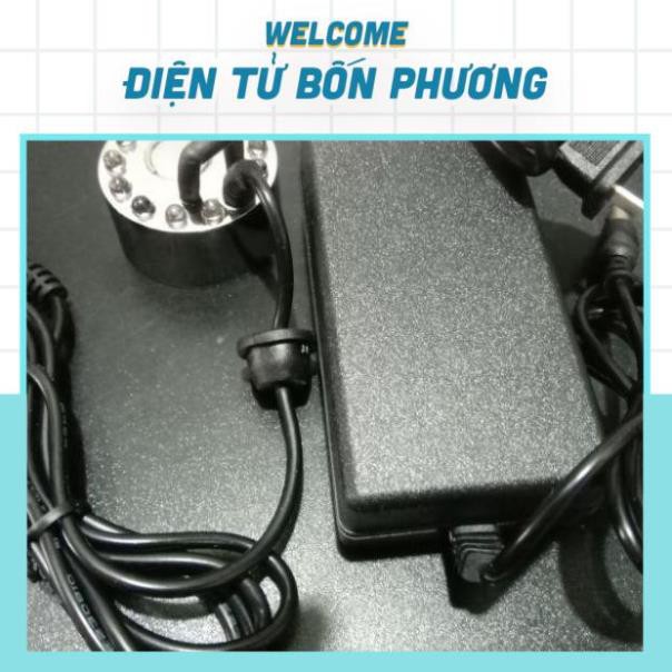 Bộ Tạo Hơi Sương Tạo Ẩm Tiểu Cảnh 12 Led Cả Nguồn, Hơi Nước, Tạo Sương Siêu Âm, Phun Sương