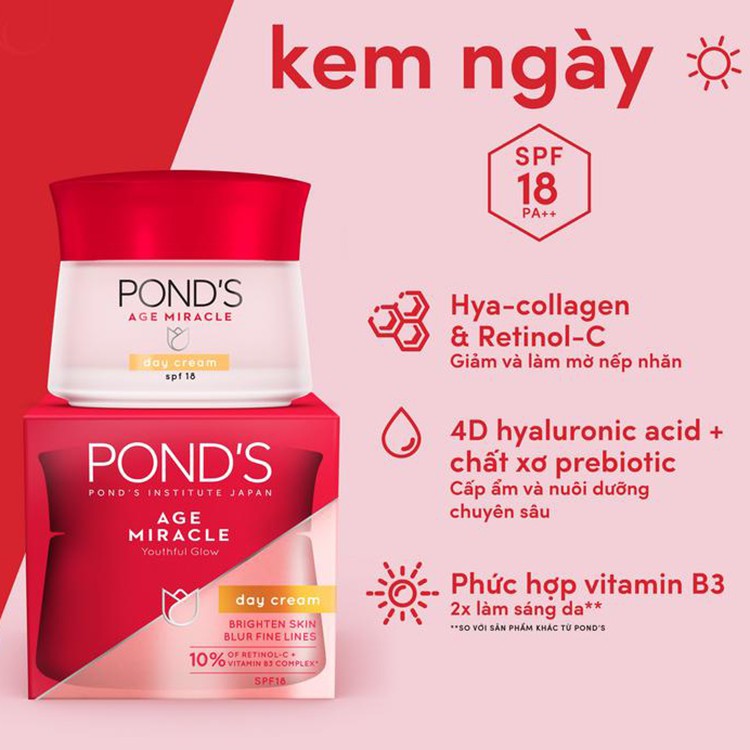 Bộ sản phẩm kem ponds Chống Lão Hóa AGE MIRACLE