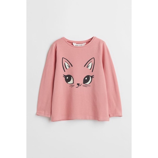 Áo thun dài tay bé gái HM auth size 18m-10y