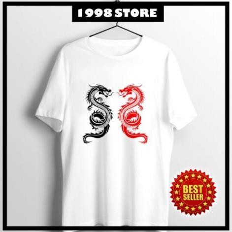 Áo thun tay ngắn Unisex in hình con rồng