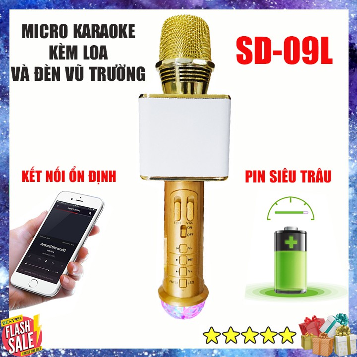 Micro karaoke bluetooth cực hay có đèn led 7 màu SD-09L