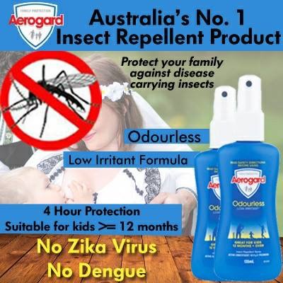 Xịt chống muỗi và côn trùng cho bé Aerogard Odourless Insect [Hàng Nội Địa Úc] có bill chemist