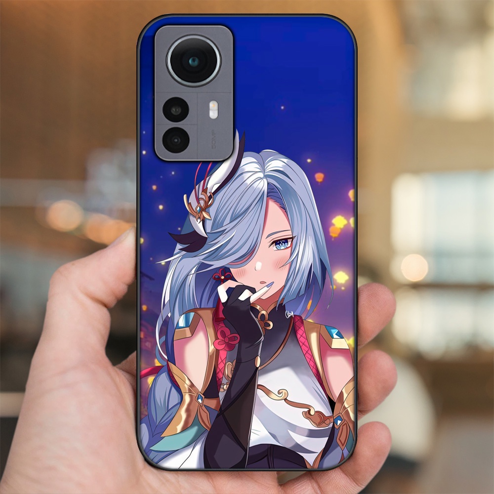 Ốp lưng Xiaomi 12 viền đen in hình Shenhe Genshin Impact