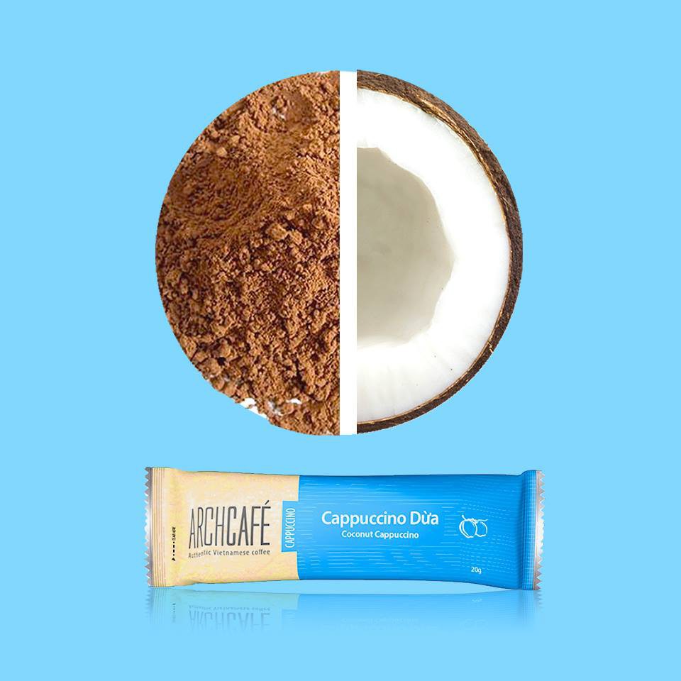 Cà phê Cappuccino Dừa - Cafe hoà tan Archcafé (hộp 12 gói x 20g) | BigBuy360 - bigbuy360.vn