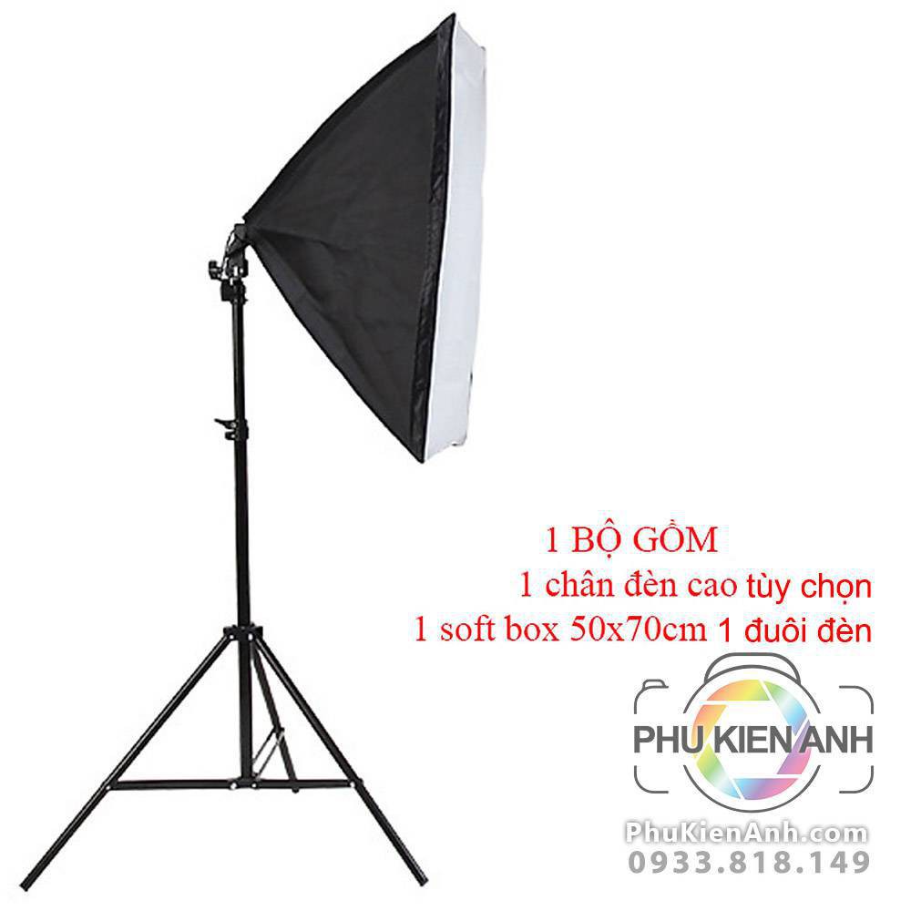 Bộ đèn combo Chân đèn + Softbox 1 đuôi đèn + 1 Led quay phim, livestream, chụp ảnh