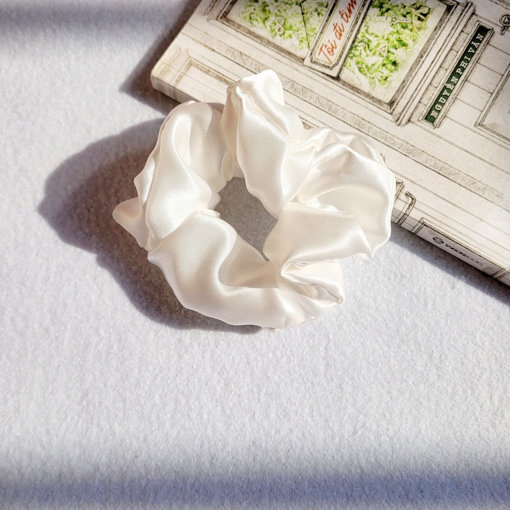 Scrunchies dây buộc tóc vải lụa satin, dây cột tóc thời trang cho nữ - Meiisan