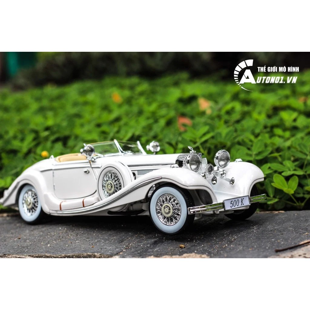 MÔ HÌNH XE MERCEDES BENZ 500K TYP SPECIAL ROADSTER 1936 WHITE 1:18 MAISTO 5781