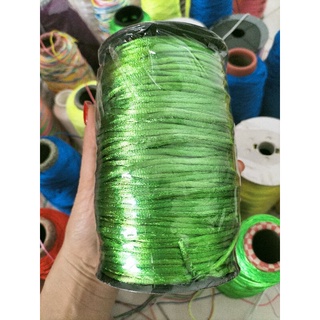 Cuộn dây tim 2.5mm màu xanh lá làm handmade nặng 500g dài 100m chất dù bóng
