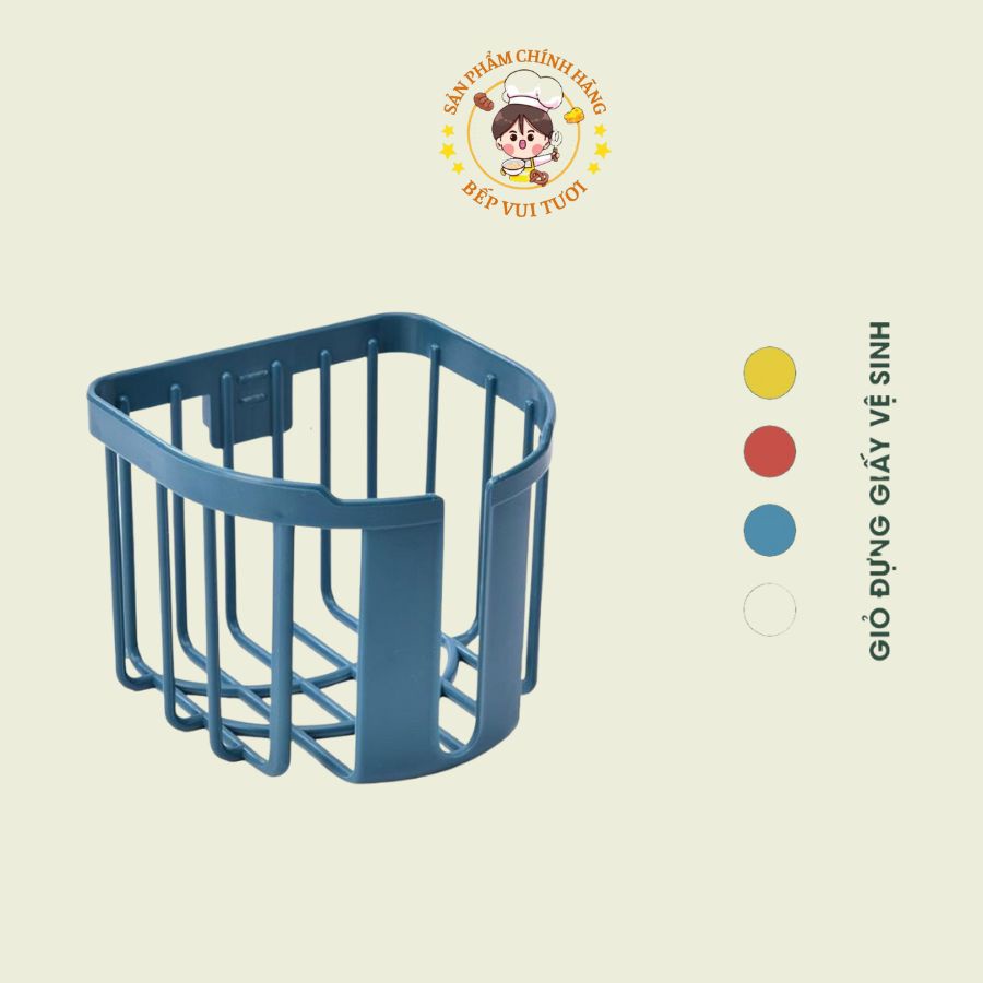 Giỏ đựng giấy vệ sinh dán tường tiện dụng, giỏ treo tường đựng giấy vệ sinh