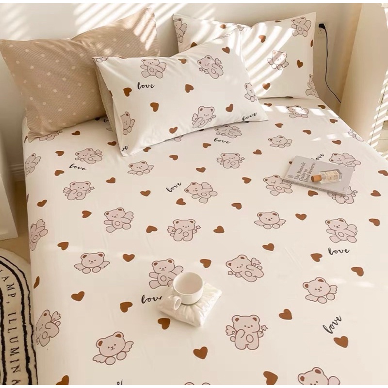 Bộ Ga Gối ❤️ ga gối cotton 100% họa tiết hoa nhí vintage phong cách Hàn Quốc đủ size đệm nhập khẩu chính hãng