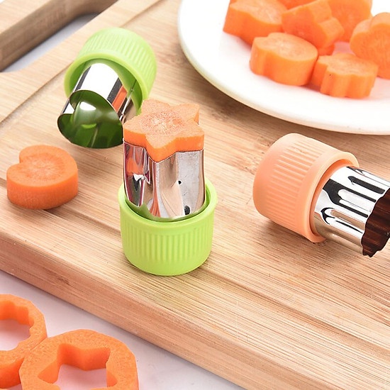 Bộ Dụng Cụ Cắt Tỉa Củ Quả 8 Món, Chất Liệu Inox Tạo Hình Hoa Dễ Thương.