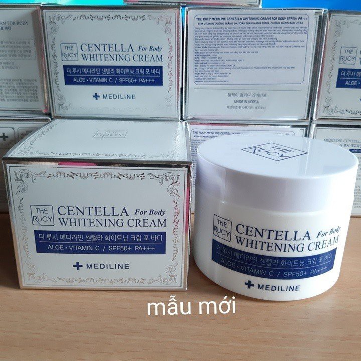 Kem Dưỡng Trắng Da, Chống Nắng Toàn Thân The Rucy Mediline Centella Whitening Cream For Body SPF 50+ PA+++ 100g mẫu new