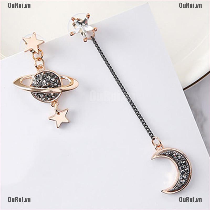 Bông Tai Dáng Dài Hình Mặt Trăng Và Ngôi Sao Thời Trang Cho Nữ