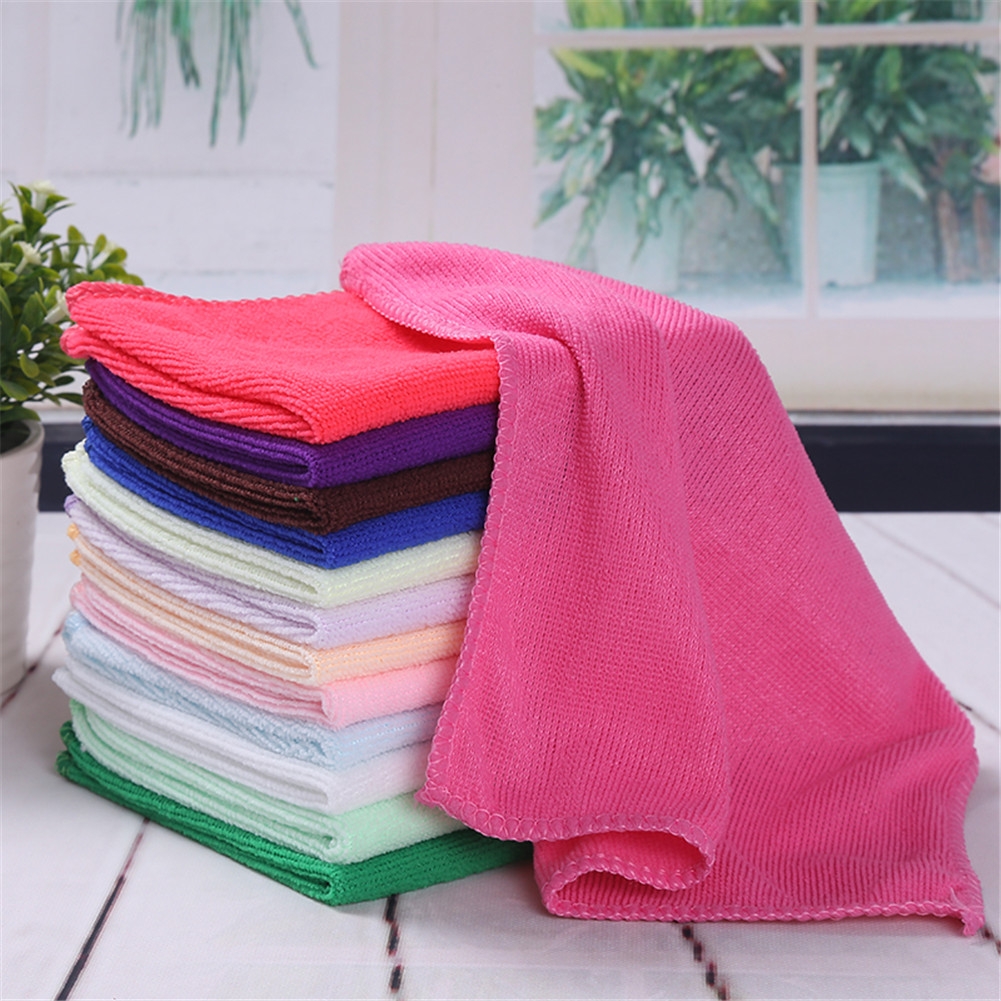 1PCS Khăn lau tay hình vuông nhỏ gọn chất liệu sợi cotton màu sắc ngẫu nhiên V3A4