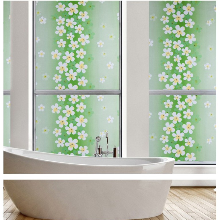 Cuộn 5M dán kính HOA LÀI XANH LÁ khổ rộng 45cm