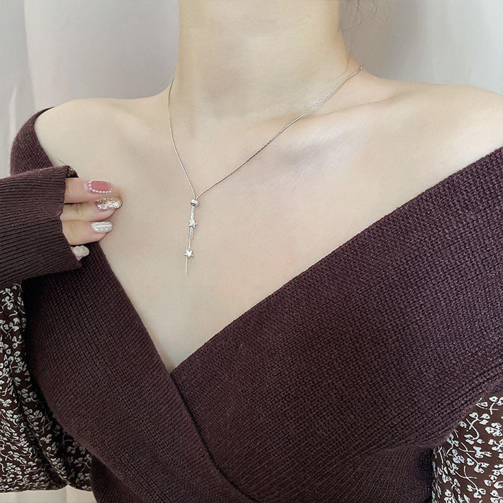 Vòng Cổ Choker Dáng Dài Mặt Ngôi Sao Tinh Tế Đơn Giản Cho Nữ