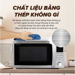 Lò vi sóng Sharp R-C825VN(ST) 25 Lít [Chức Năng Nướng, Chất liệu bằng thép không gỉ]