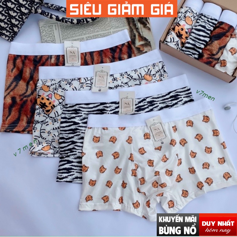 Quần Lót Nam Cao Cấp Thun Lạnh , Quần Sịp Nam Đùi Mềm Mại Co Dãn Hổ V7
