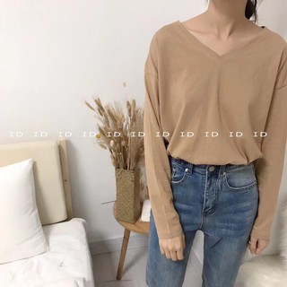 Áo phông cổ V tay dài (+hình thật)