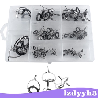 [Lzdyyh3] 60 Chiếc Hướng Dẫn Cần Câu Bằng Thép Không Gỉ Đầu Nhẫn Cần Sửa Chữa Có Hộp