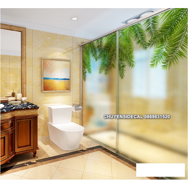 Decal Dán Kính Cao Cấp - Dây Leo Lá Mỏng ( 60x116cm )