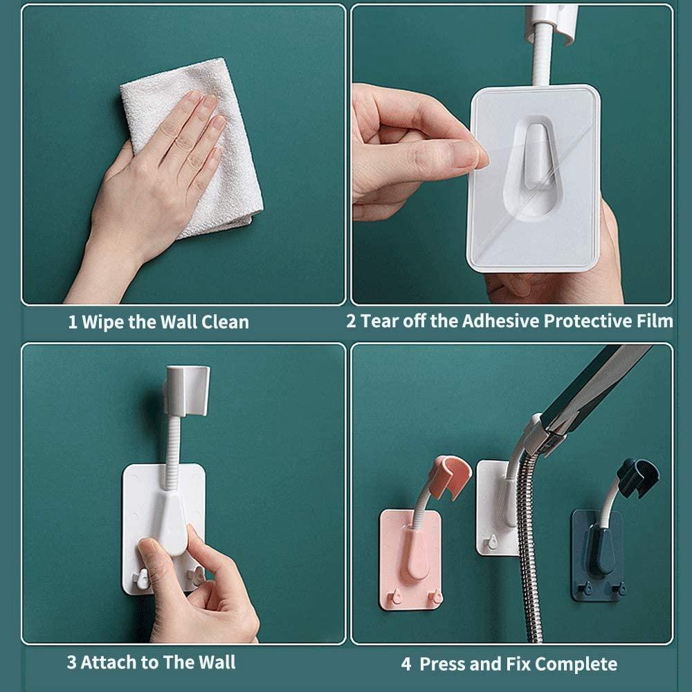 Giá Đỡ Đầu Vòi Hoa Sen Ngà Voi Phổ Thông 360° Giá Đỡ Đầu Vòi Hoa Sen Gắn Tường Tùy Chỉnh Tiện Dụng Cho Gia Đình