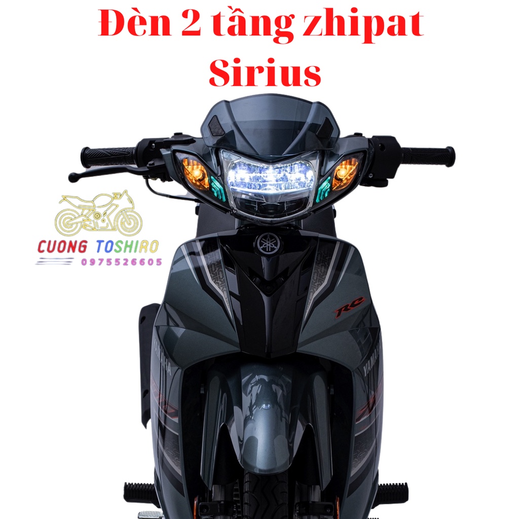Đèn pha led 2 tầng Zhipat chính hãng lắp cho xe sirius src110 ánh sáng tốt ngoại hình đẹp