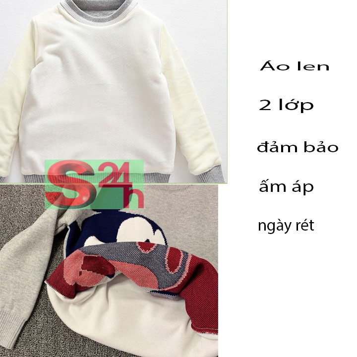 Áo len dày 2 lớp cực ấm cho bé - áo len hai lớp dày đại hàn trẻ em