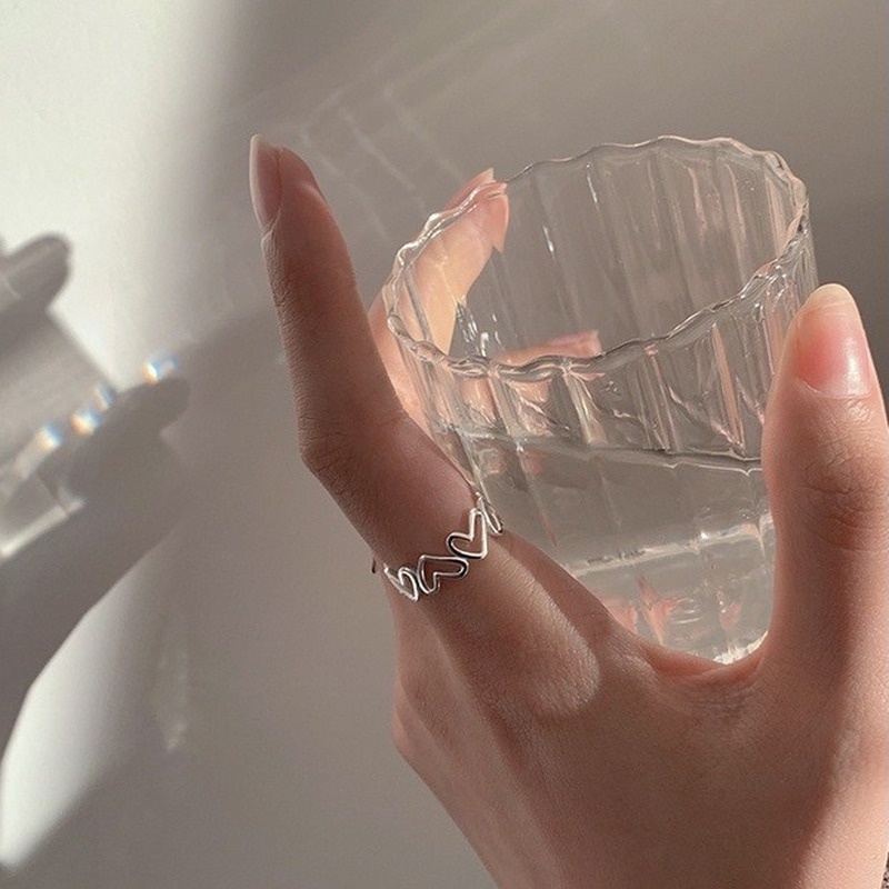 Nhẫn thiết kế kiểu hở hình trái tim thời trang sang trọng 211016