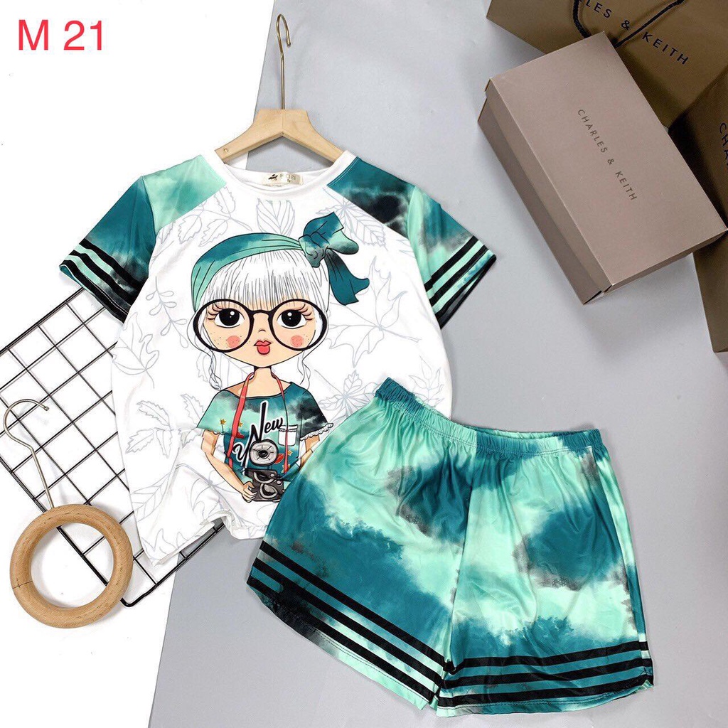 Bộ Ngủ Thun Lạnh 3D co dãn 4 chiều. Cao Cấp Họa Tiết Hoạt Hình Dễ Thương.