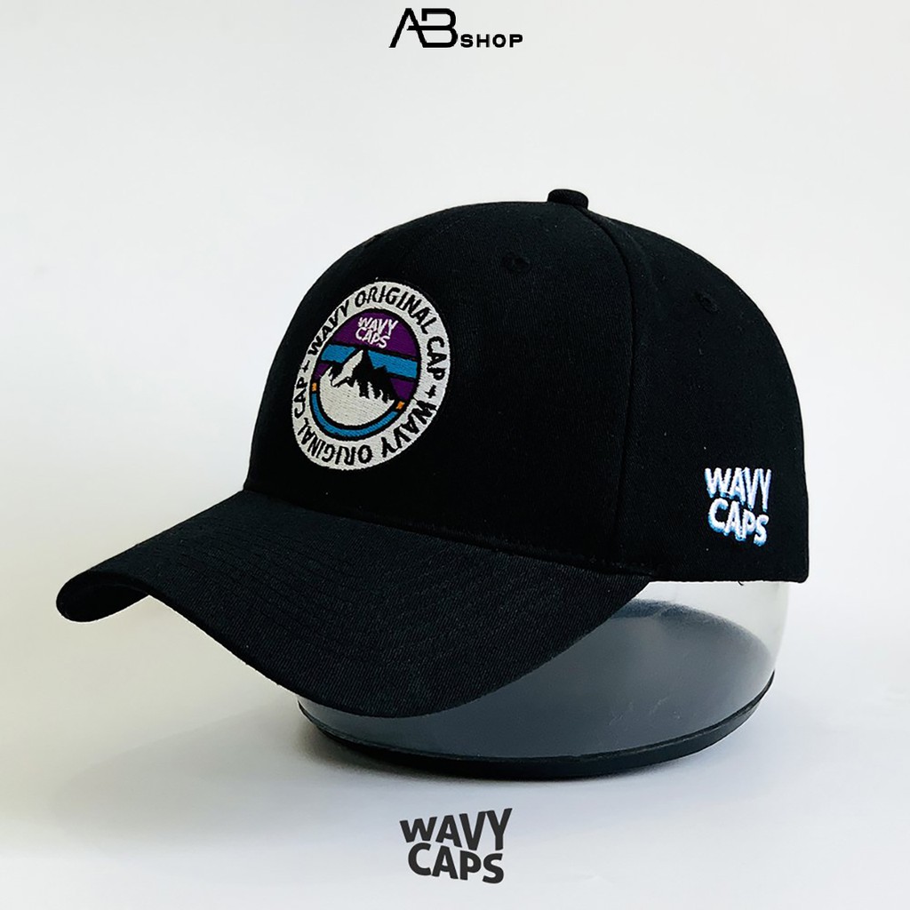 Mũ Lưỡi Trai Nón Kết Đen Logo Thêu Nổi Cá Tính WAVY CAPS AB-30129