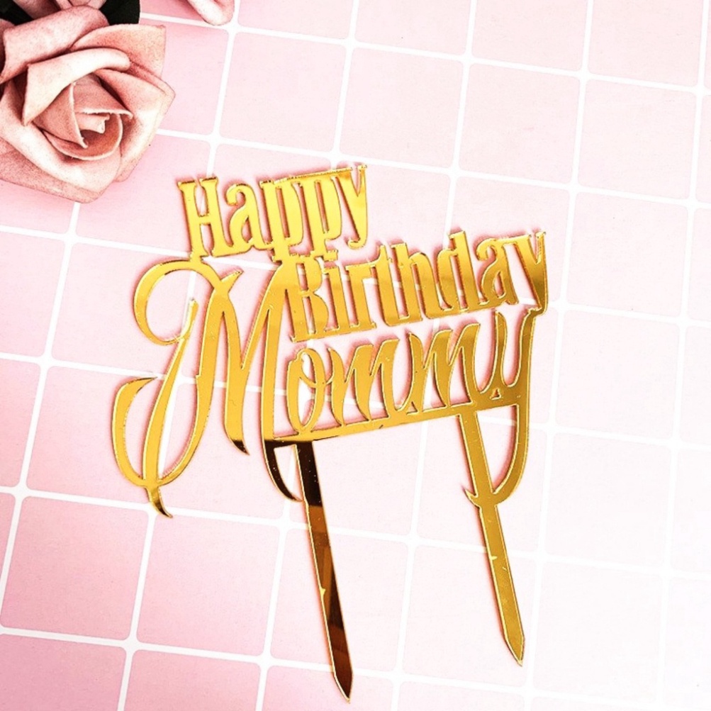 thẻ cắm bánh kem [FREESHIP❤️] set 10 thẻ meka MẸ tráng gương