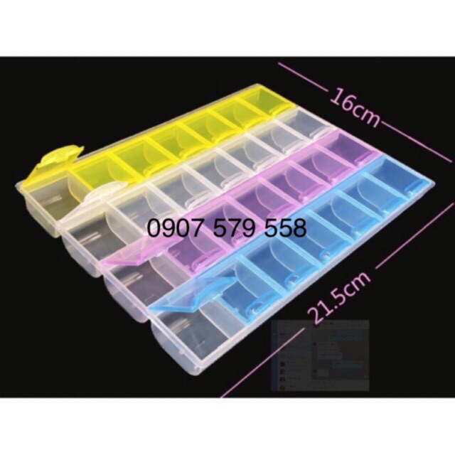 Hộp nhựa bảo quản đá làm tranh 28 ô kt 21,5x16x2 cm/ 35 ô kt 21.5x20x2 cm