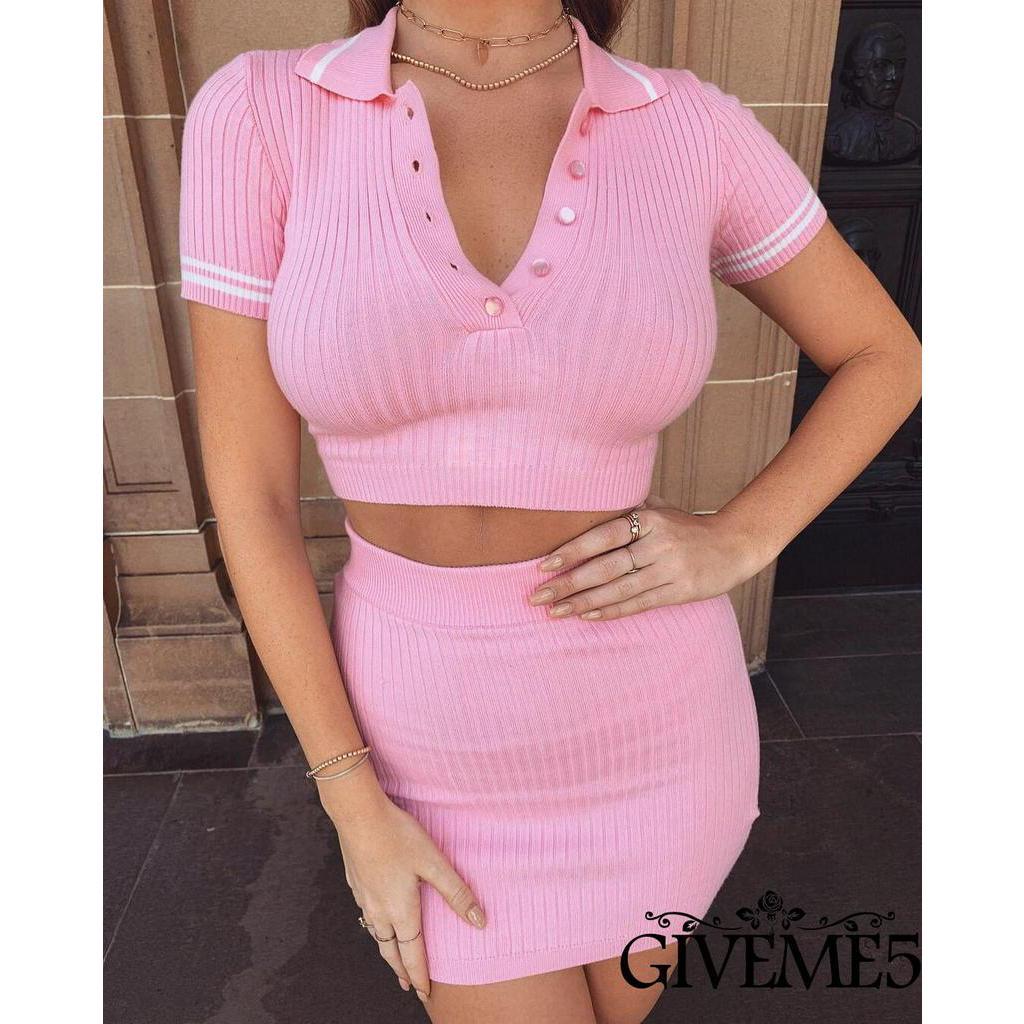 Set đồ/đầm dệt kim ôm dáng tay ngắn tôn dáng quyến rũ