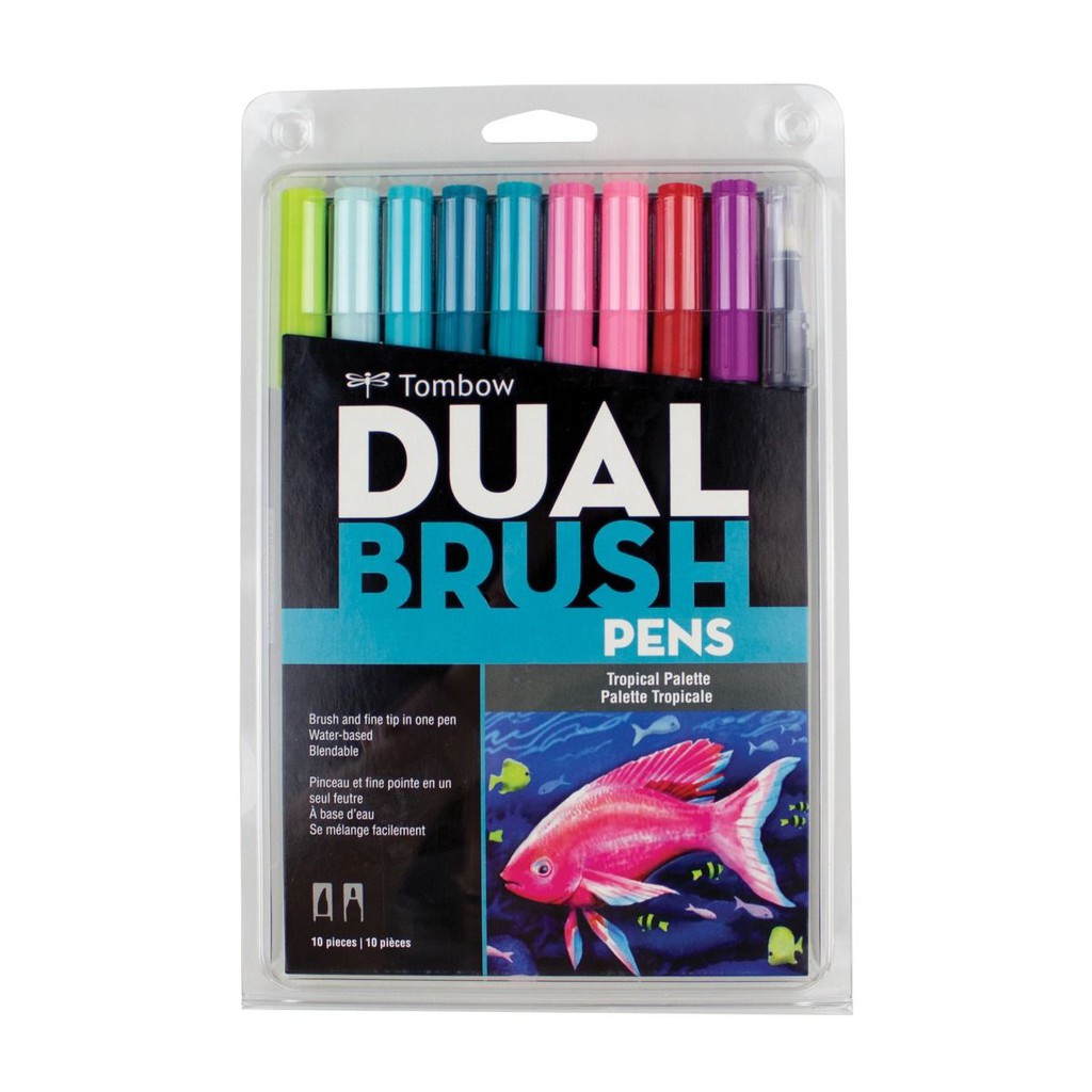 [DA ĐEN] Bút Tombow Dual Brush Pen Set Tropical 10