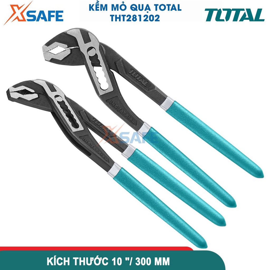 Kềm mỏ quạ TOTAL THT281202 12inch(30cm) thép cr-v cao cấp, 7 nấc mở tiện lợi, mở tối đa 5cm - chính hãng